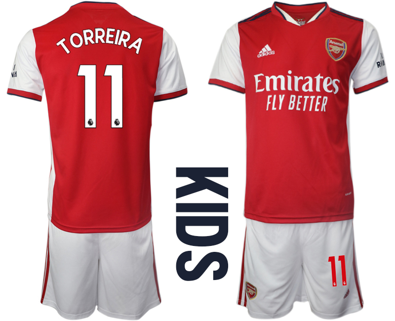 Youth 2021-2022 Club Arsenal home red #11 Soccer Jersey->customized soccer jersey->Custom Jersey